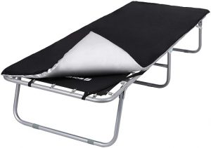 Lit De Camping Portable Pliable Avec Matelas - Résistant, Gris, Dimensions 190x68 Cm